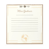 Gold Globe Lehrer Notizblock (Vorderseite)