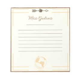 Gold Globe Lehrer Notizblock