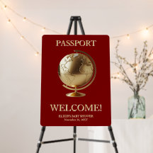 Gold Globe Passport Reise-Baby-Party