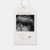 Gold Globe Passport Travel Baby Shower Geschenkanhänger (Rückseite)