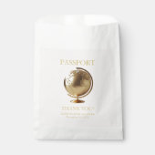 Gold Globe Passport Travel Baby Shower Geschenktütchen (Vorderseite)