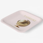 Gold Globe Passport Travel Baby Shower Pappteller (Gewinkelt)