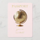 Gold Globe Passport Travel Diaper Raffle Begleitkarte (Vorderseite)