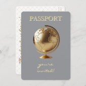 Gold Globe Passport Travel Diaper Raffle Begleitkarte (Vorne/Hinten)