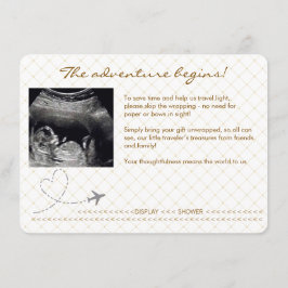 Gold Globe Passport Travel Display Shower Begleitkarte