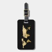 Gold Globe Weltkarte Name Elegant Gepäckanhänger (Vorderseite vertikal)