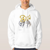 Gold globes float outstretched hands hoodie (Vorderseite)