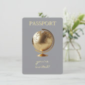 Gold Globus Reisepass Reise Dusche Begleitkarte (Stehend Vorderseite)