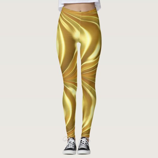 Gold Glossy Popular Leggings (Vorderseite)