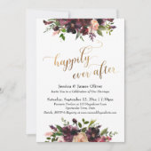 Gold glücklich immer nach dunklem rotem Burgund fl Einladung (Vorderseite)