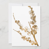 Gold glücklich immer nach mit Botanicals auf Weiß Einladung (Rückseite)