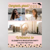 Gold Glückwunsch Grad 3 Foto Collage Willkommensze Poster (Vorne)