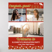 Gold Glückwunsch Grad 3 Foto Collage Willkommensze Poster (Vorne)