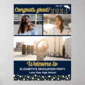 Gold Glückwunsch Grad 3 Foto Collage Willkommensze Poster (Vorne)