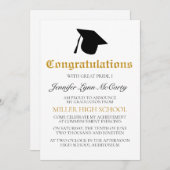 Gold Glückwunschs Abschluss Einladung (Vorne/Hinten)