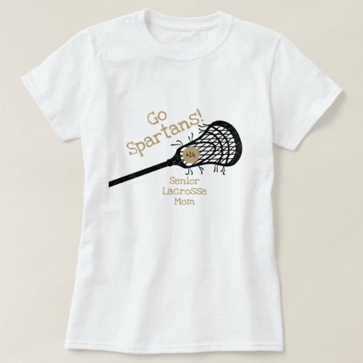 Gold Go Team Lacrosse Mama T-Shirt (Design vorne)
