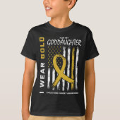 Gold Goddaughter Childhood Cancer Awareness Americ T-Shirt (Vorderseite)