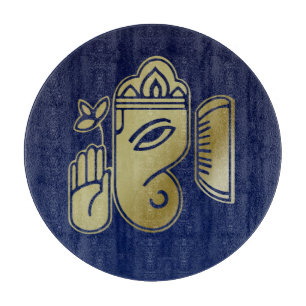 Gold Goddess Ganesha - Glasschneidboard Schneidebrett