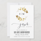 GOLD GOLD FAUNA WATERCOLOR SCHREIBEN SAVE THE DATE EINLADUNG (Vorderseite)