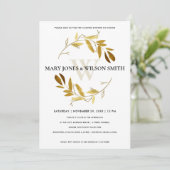 GOLD GOLD FOLIAGE WREATH COUPLES SHOWCARD DANKESKARTE (Stehend Vorderseite)