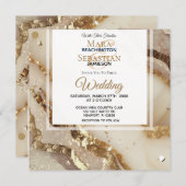 *~*GOLD GOLD GOLD Agate UAWG AR66 QR Hochzeit Einladung (Vorne/Hinten)