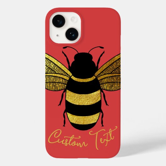 GOLD GOLD SCHWARZ BUMBLEBEE SCRIPT TEXT WURDE ROT Case-Mate iPhone HÜLLE (Rückseite)
