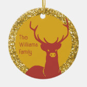 Gold-Gold-Spiel-Monogramm Re Keramik Ornament (Vorne)