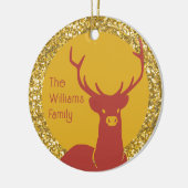 Gold-Gold-Spiel-Monogramm Re Keramik Ornament (Links)