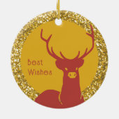 Gold-Gold-Spiel-Monogramm Re Keramik Ornament (Hinten)