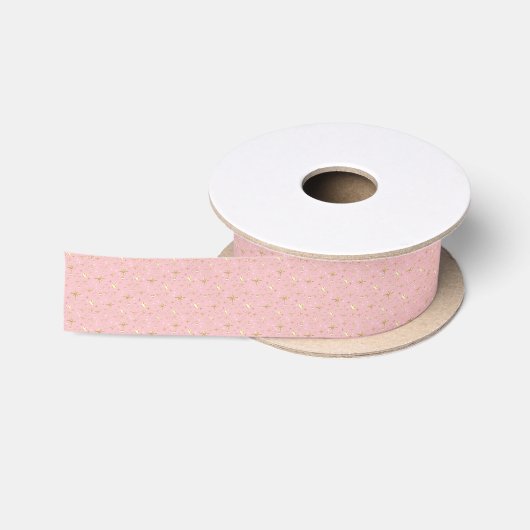 Gold, Gold und Rosa Satinband (Spule)