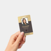 Gold Golden Custom Employee Foto, Bar Code, Logo  Ausweis (Handheld)