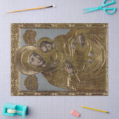 Gold Golden Elegante Mutter Mary Baby Jesus Christ Seidenpapier (Basteln)