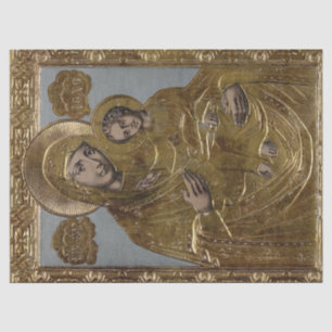 Gold Golden Elegante Mutter Mary Baby Jesus Christ Seidenpapier