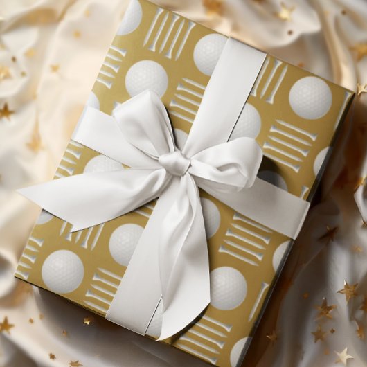 Gold Golf Ball und T-Shirt Geschenk Geschenkpapier
