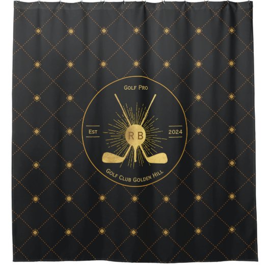 Gold Golf Clubs Duschvorhang (Vorderseite)