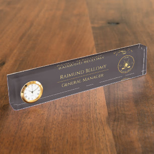 Gold Golf Clubs Namensplakette