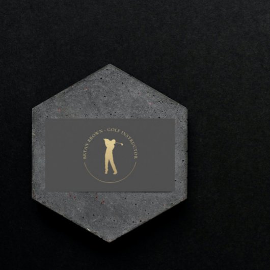 Gold Golf Player - Instructor Business Card Visitenkarte