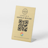 Gold Google Bewertungs-Logo Tischdisplay Sockelschild (Vorderseite)