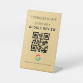 Gold Google Bewertungs-Tischdisplay Sockelschild (Vorderseite)