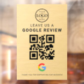 Gold Google Review-Logo  Fensteraufkleber (Blatt 2)
