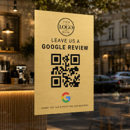 Gold Google Review-Logo Fensteraufkleber