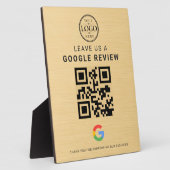 Gold Google Review Logo Tischdisplay Fotoplatte (Seite)