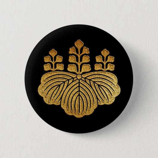 Gold Goshichi Kiri Kamon Button (Vorderseite)