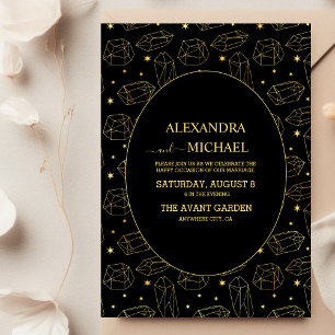 Gold Gothic Elegante Tarot Card Hochzeit Einladung