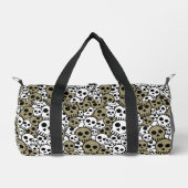 Gold Gothic Skull Muster Print Duffle Bag (Vorderseite)