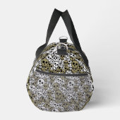 Gold Gothic Skull Muster Print Duffle Bag (Rechts)