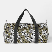Gold Gothic Skull Muster Print Duffle Bag (Rückseite)