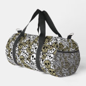 Gold Gothic Skull Muster Print Duffle Bag (Rechte Ecke)