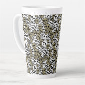 Gold Gothic Skull Muster Print Milchtasse (Linke Ecke)