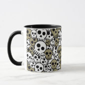 Gold Gothic Skull Muster Print Tasse (Links)